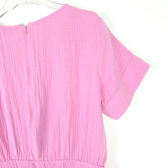 NWT Stitch Fix Market & Spruce Trini Short Sleeve Gauze Romper Pink Size Large L - Picture 12 of 14